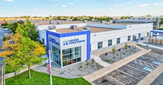 Overhead drone shot of Hirsh's new headquarters