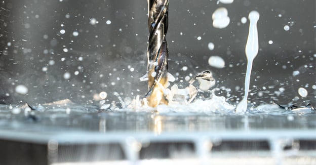 Coolant splashes off of mill part