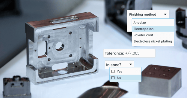 Surface finishes and tolerances