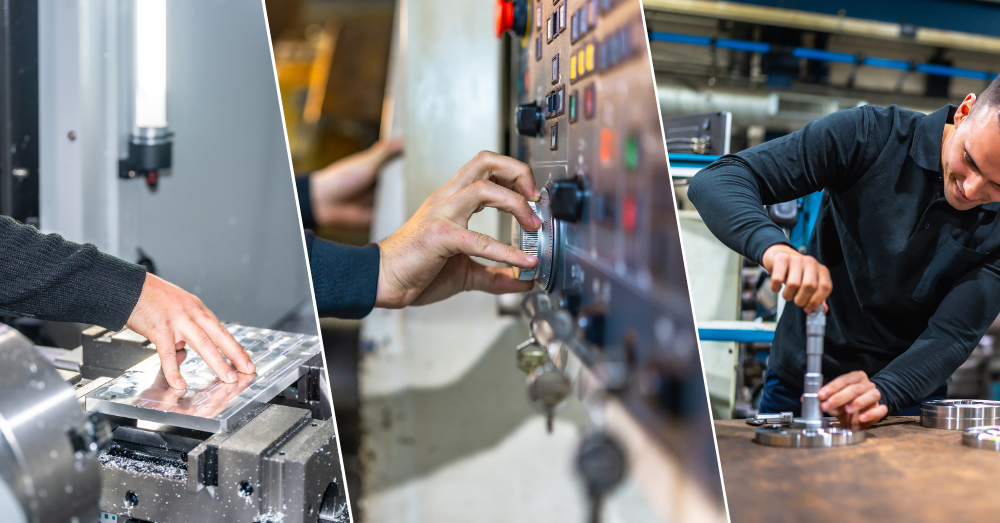 Various skills demonstrated by a CNC machinist