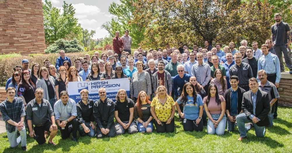 Hirsh team takes a group photo at company lunch