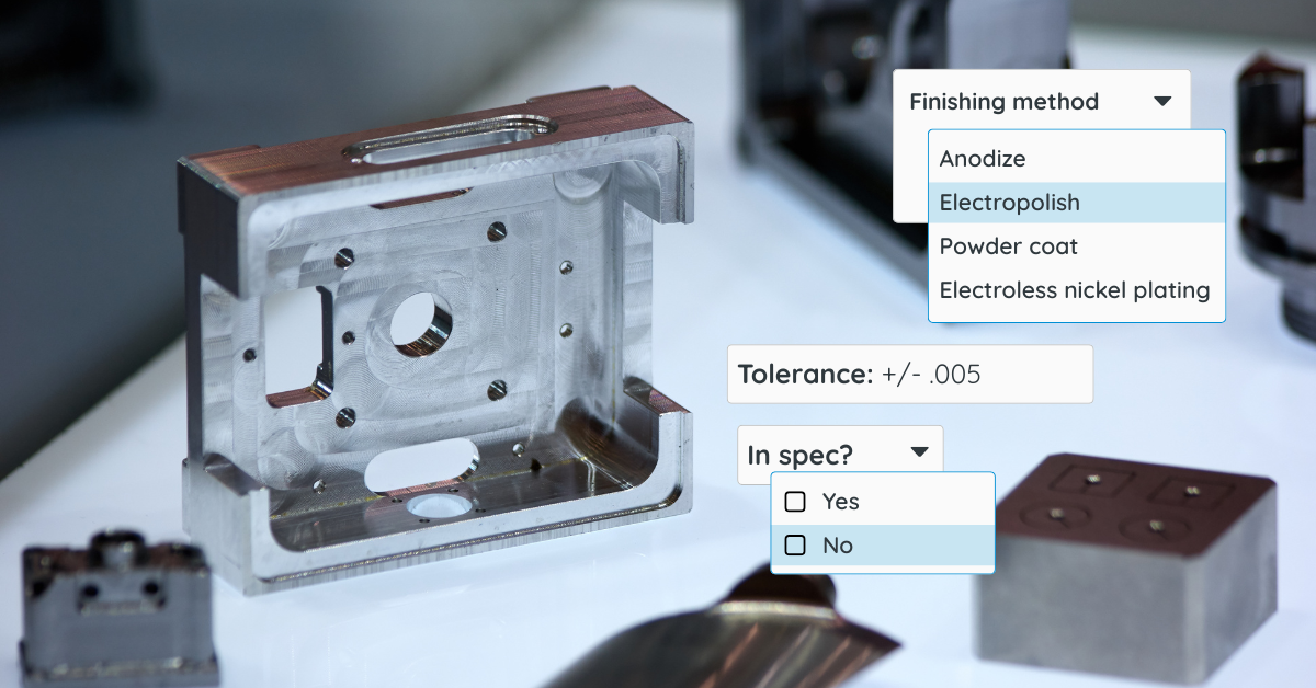 Surface finishes and tolerances